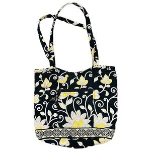 Vera Bradley Black and Yellow Floral Tote
